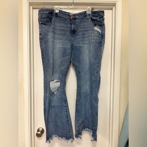 Distressed Blue Jeans